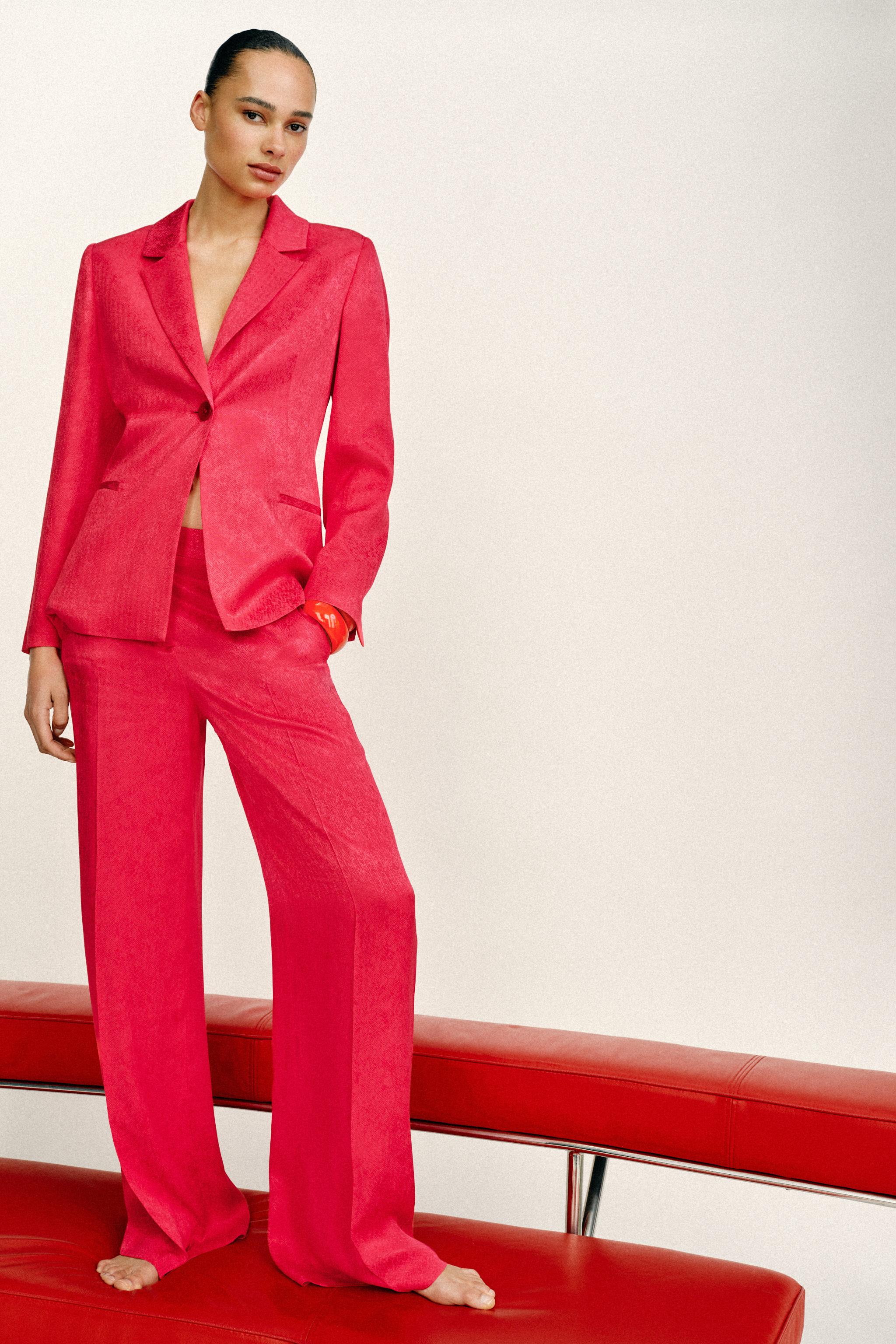 PANTALON DROIT JACQUARD